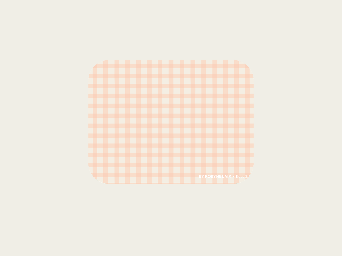 Recette - 2 Placemats | Coral Gingham | Recette x by robynblair