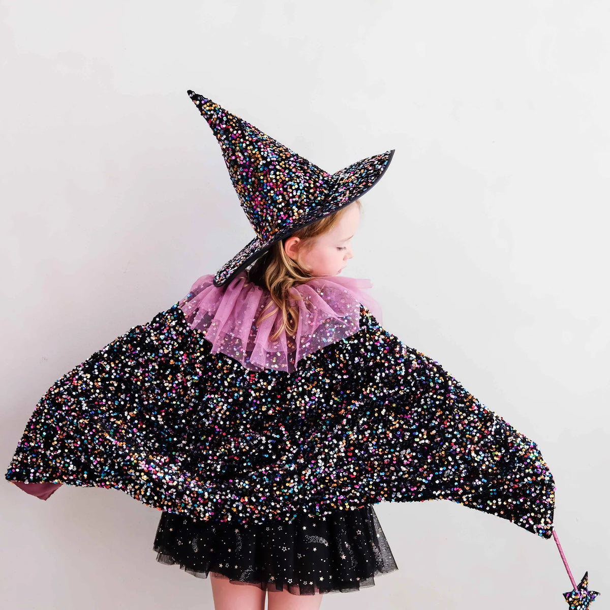 Mimi & Lula Ruffle Dazzle Sequin Cape - Multi
