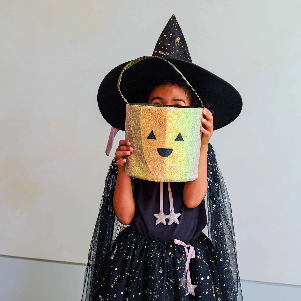 Mimi & Lula Glitter Pumpkin Trick or Treat Bag - Shimmer