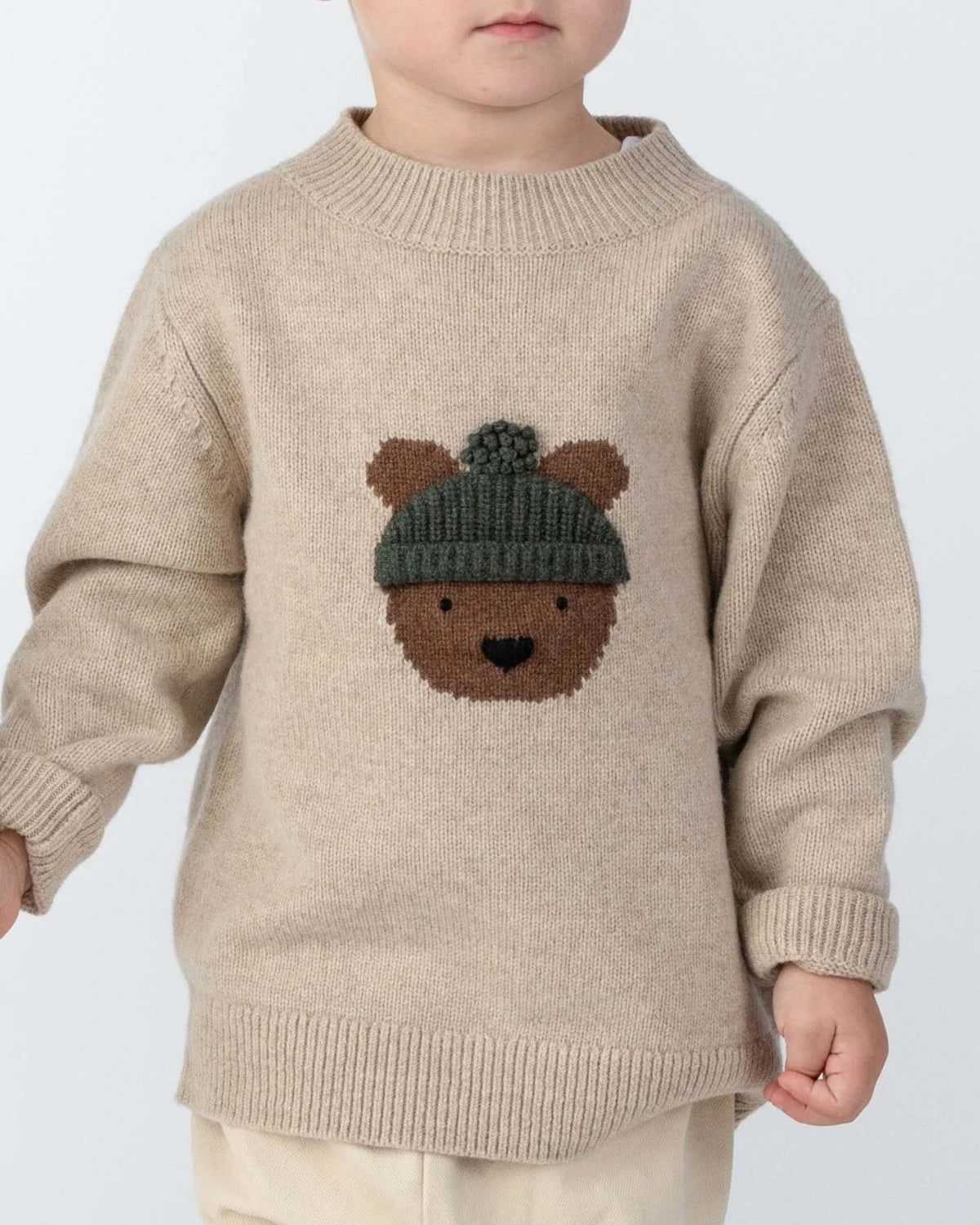 Donsje Denn Merino Wool Sweater Bear Biscotti