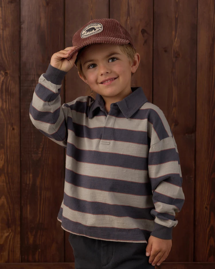 Rylee + Cru Rugby Polo Sage Stripe