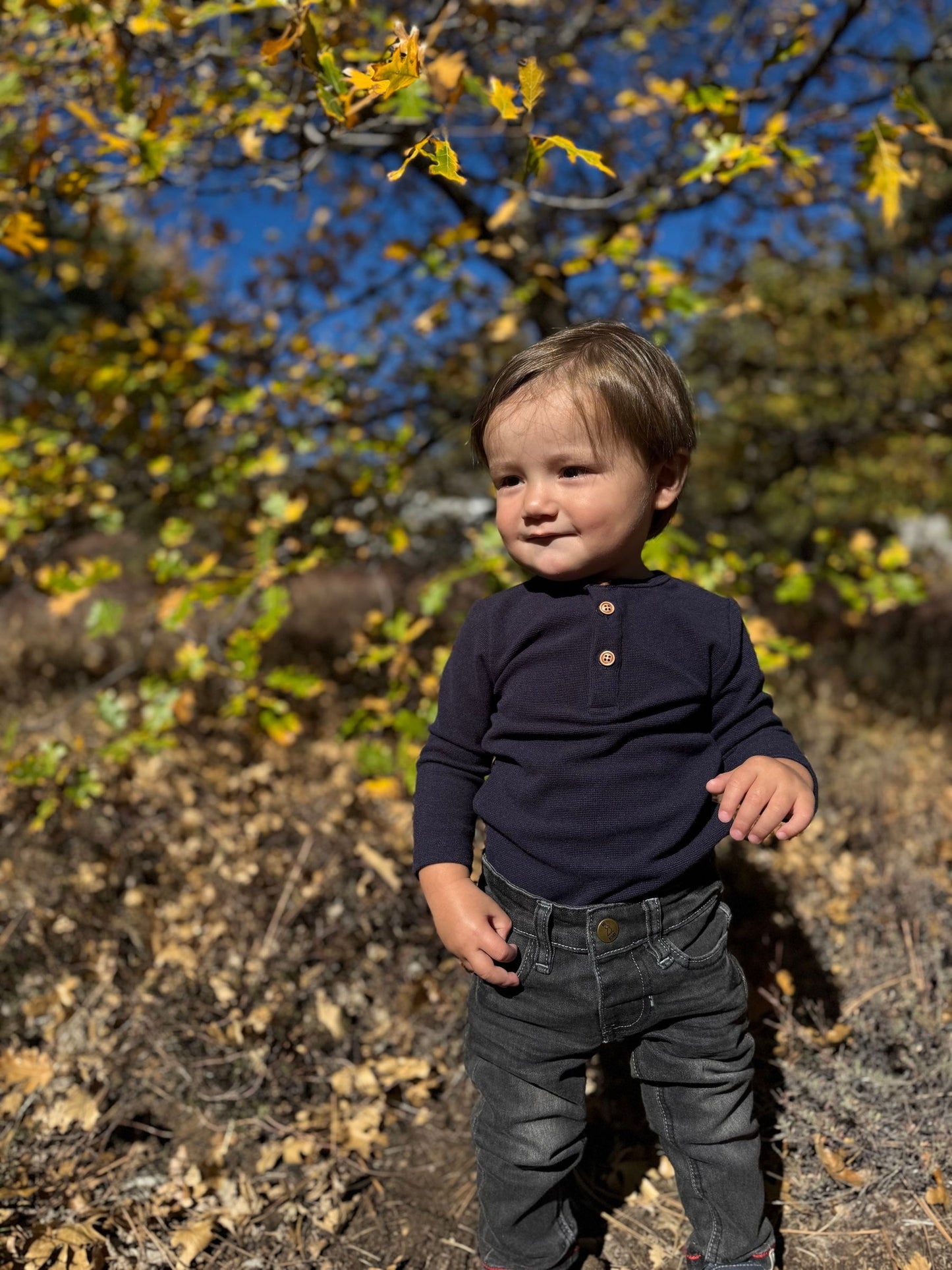 Me & Henry Aynor Henley Onesie