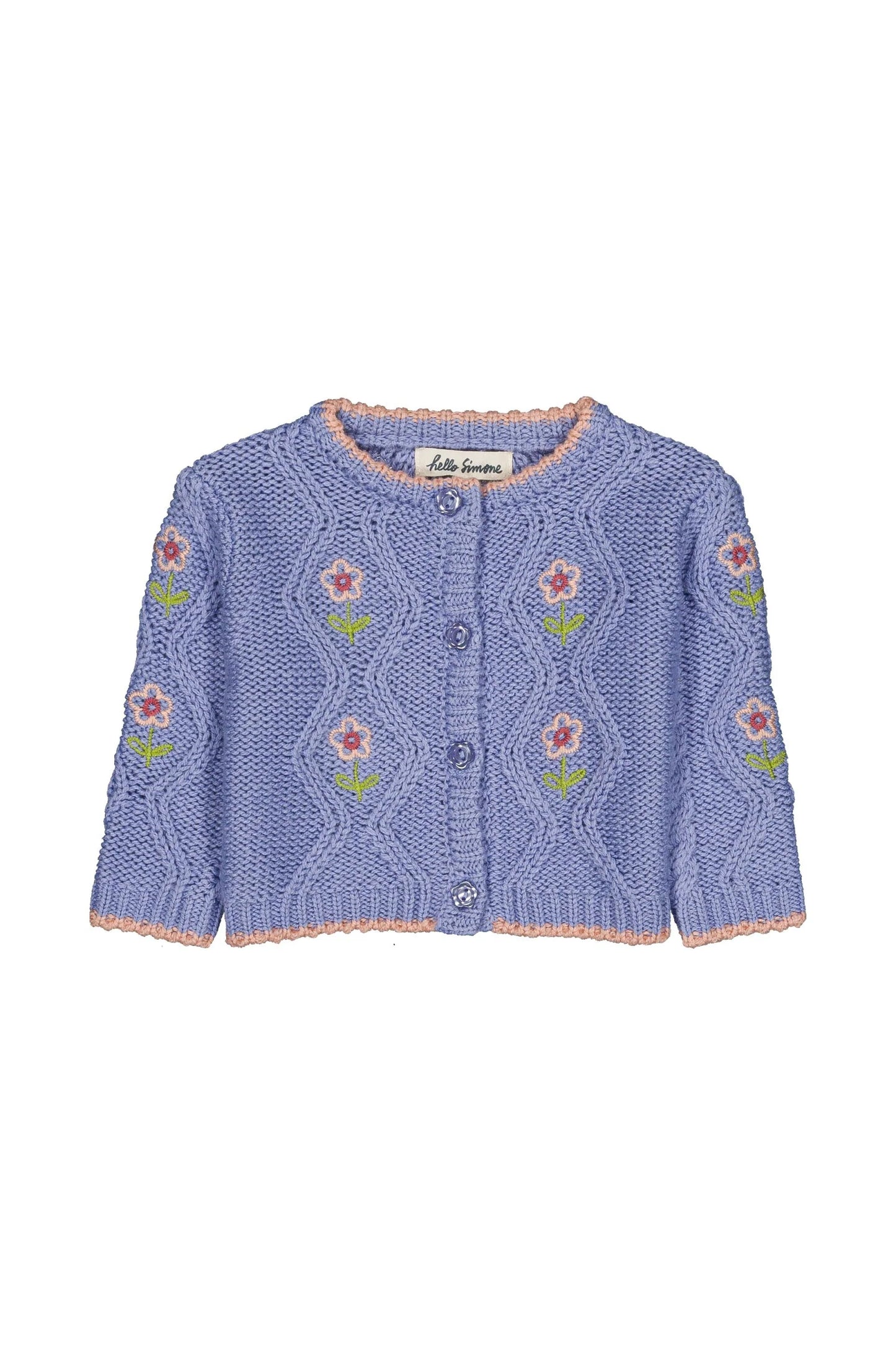 Hello Simone Jeannette cable knit cardigan Light blue