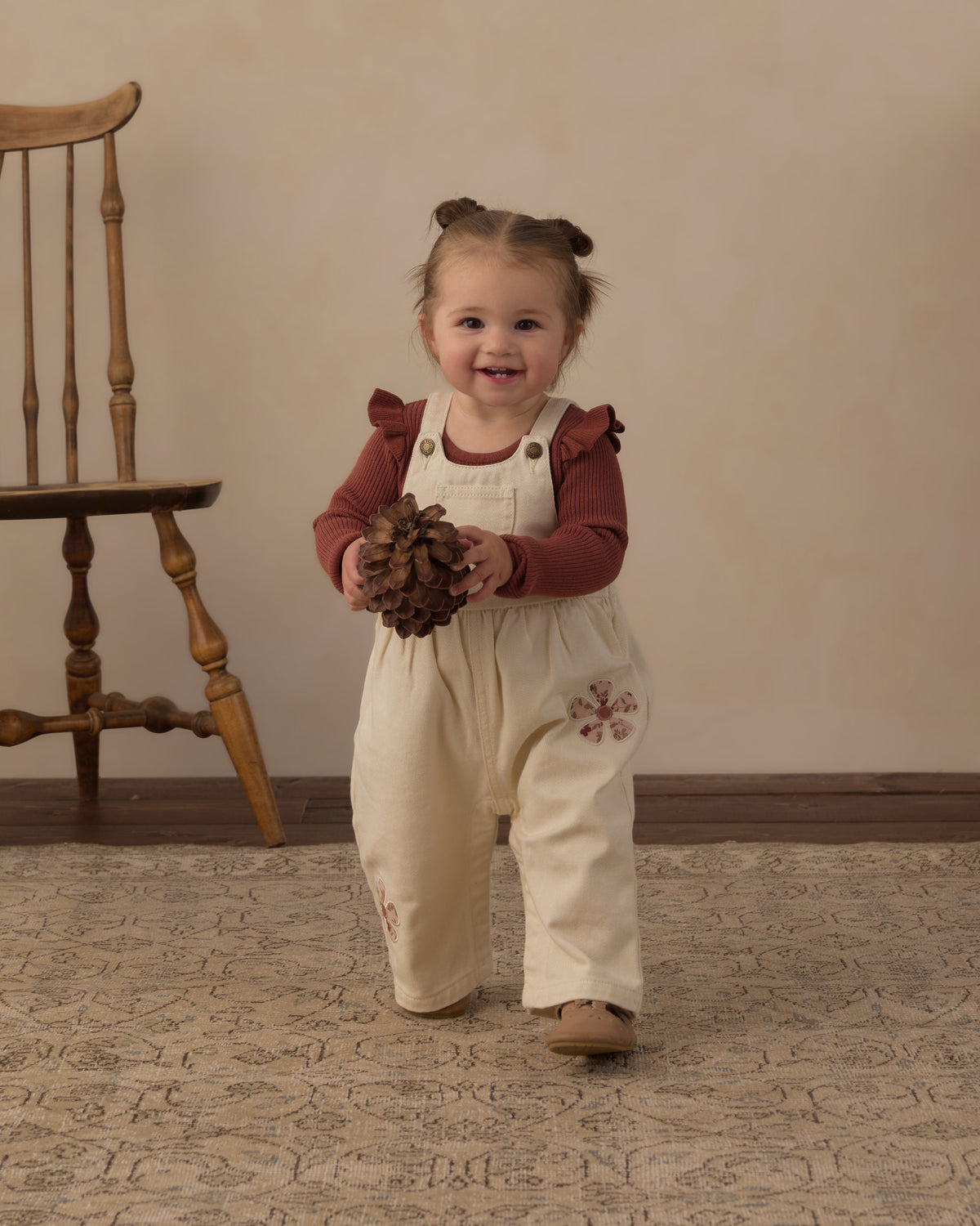 Rylee + Cru Wide Leg Overall Daisy Patches