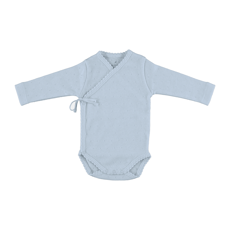 Bebe Organic Bebe Wrap Onesie - Blue Pointelle