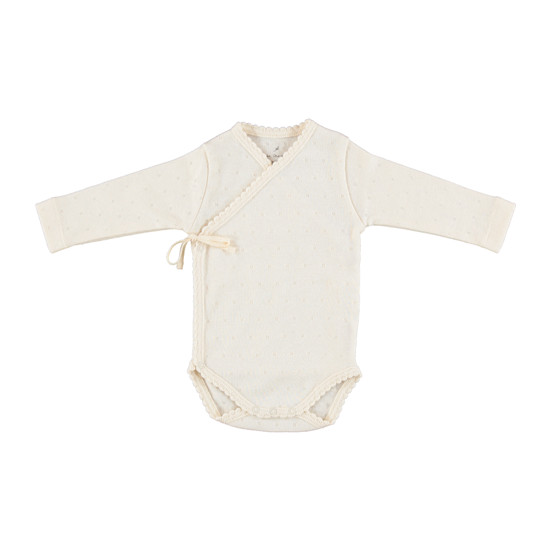 Bebe Organic Bebe Wrap Onesie - Natural Pointelle