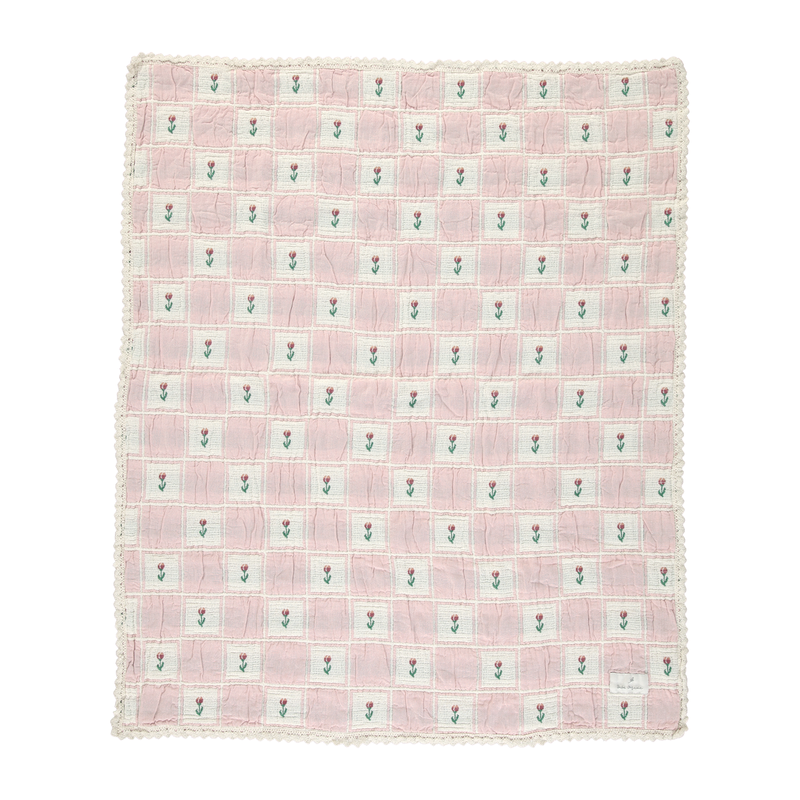 Bebe Organic Bella Blanket - Mauve Tulip Patch