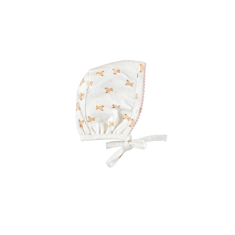 Bebe Organic Bonnet Teddy Pink