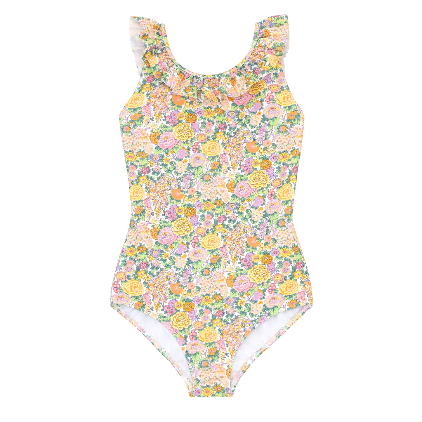 Minnow Girls Ruffle Collar Cross Back One Piece
