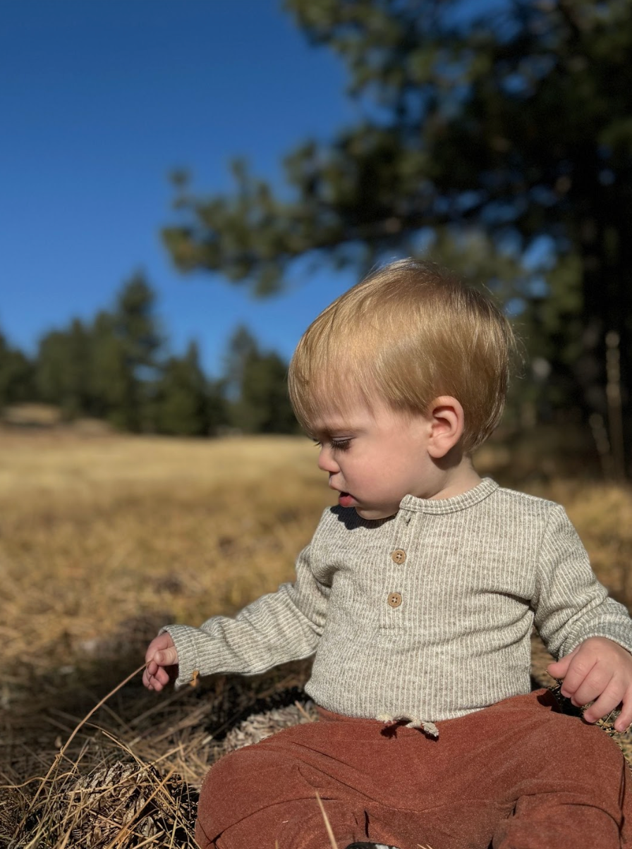 Me & Henry Aynor Henley Onesie