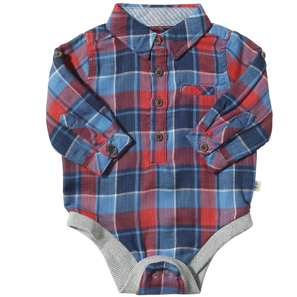Me & Henry Jasper Woven Onesie