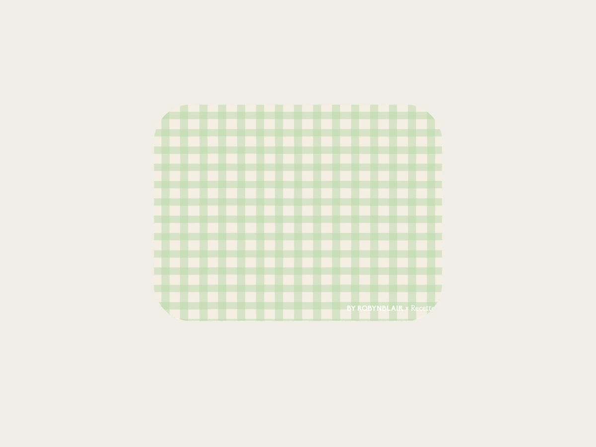 Recette - 2 Placemats | Green Gingham | Recette x by robynblair