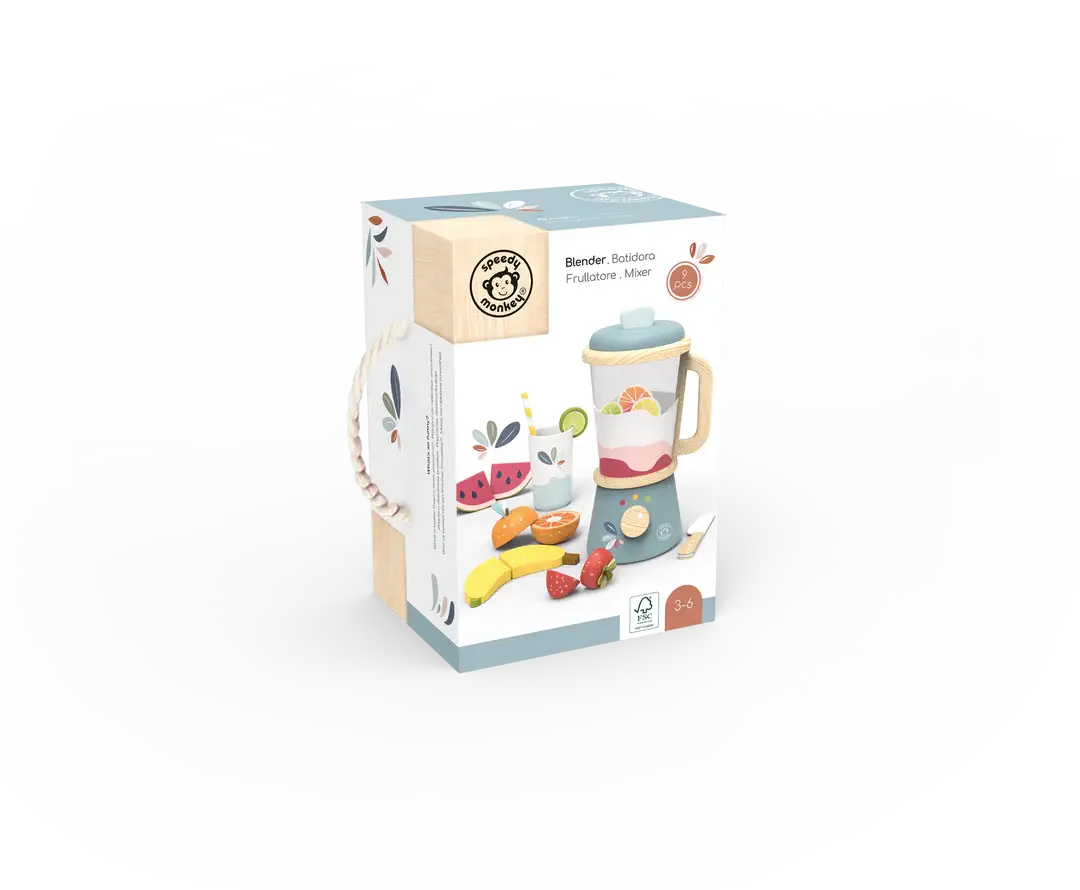 Speedy Monkey - Multicolor Wooden Toy Blender