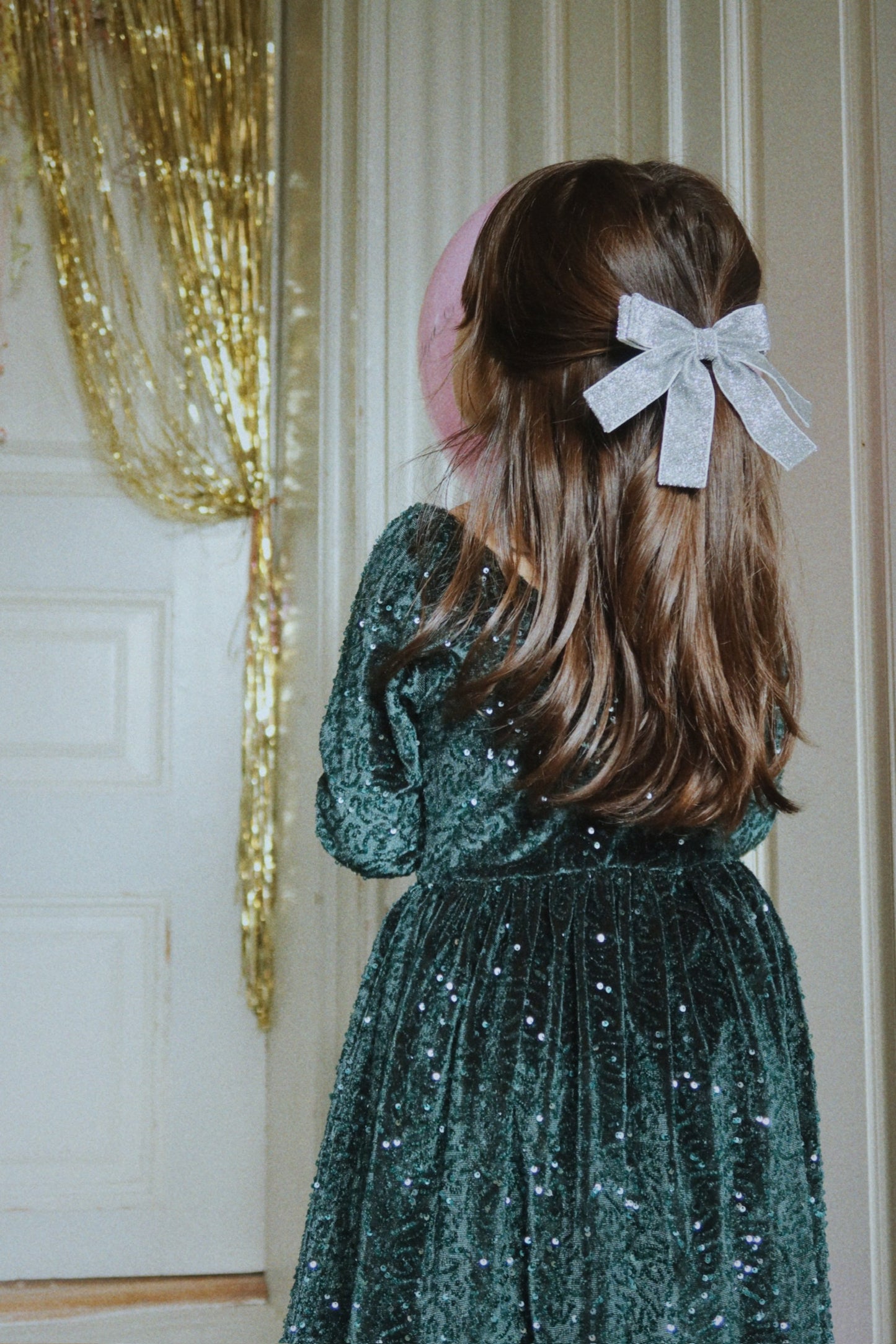 Konges Sløjd Glitter Velvet Double Bow Hair Barrette
