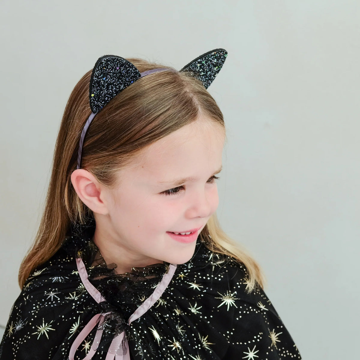 Mimi & Lula Spooky Glitter Cat Ears - Black