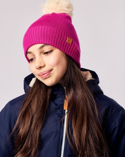 Northern Classics Knit Pom Hat - Hot Pink