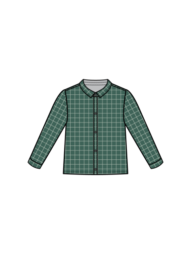 Oso & Me Jeffie Shirt - Green Holiday Plaid