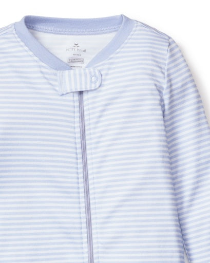 Petite Plume Baby's Pima Snug Fit Romper - Blue Stripes