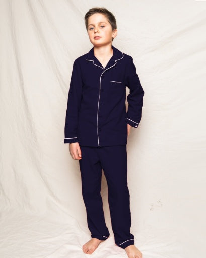 Petite Plume Navy Flannel Pajama Set