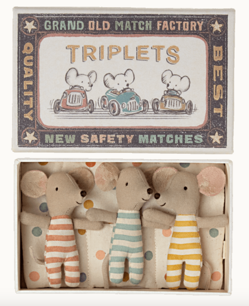 Maileg Triplets in Matchbox