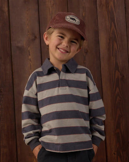 Rylee + Cru Rugby Polo Sage Stripe