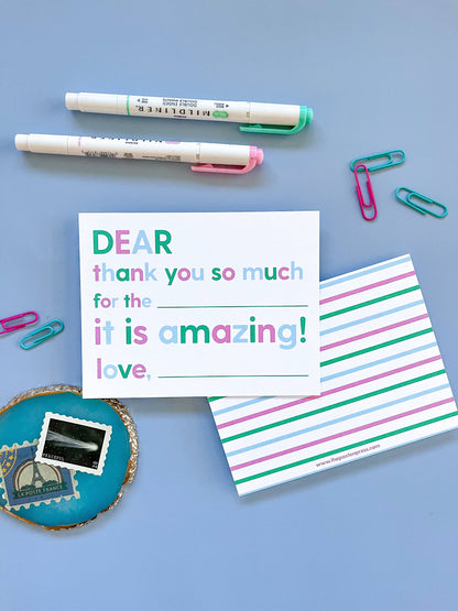 The Paxton Press - Kids Fill-in-the-blank Thank Yous (Multiple Color Options!)