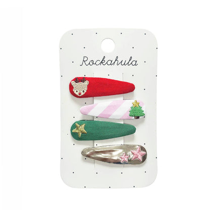 Rockahula Kids - Jolly Christmas Embroidered Clip Set