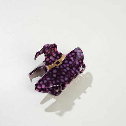 Adorro - Stained Glass Witch Hat Claw Clip - Medium