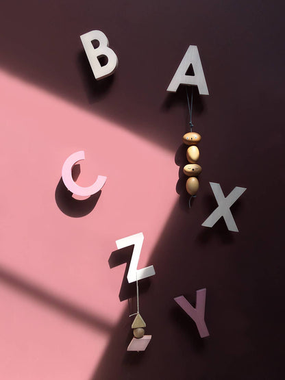 Living Refinery - Rock & Pebble - Alphabet Soup Wall Hooks - ABC (Rose)