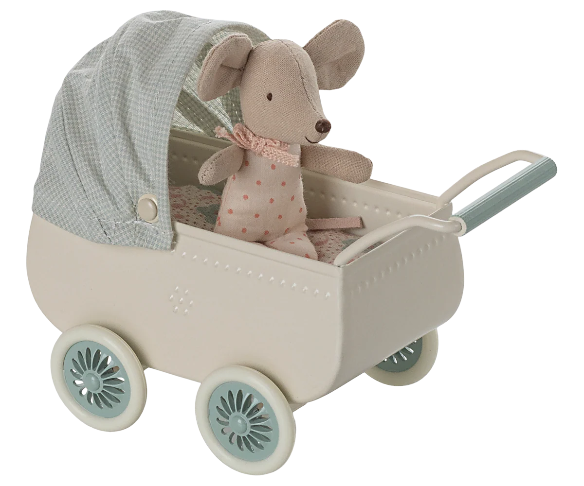 Maileg Pram with Baby Mouse