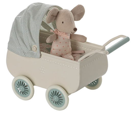 Maileg Pram with Baby Mouse