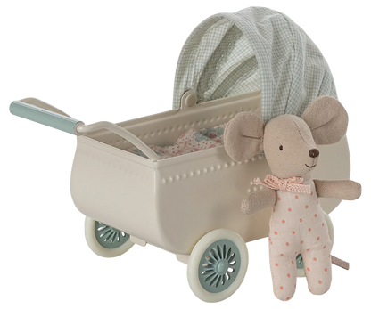 Maileg Pram with Baby Mouse