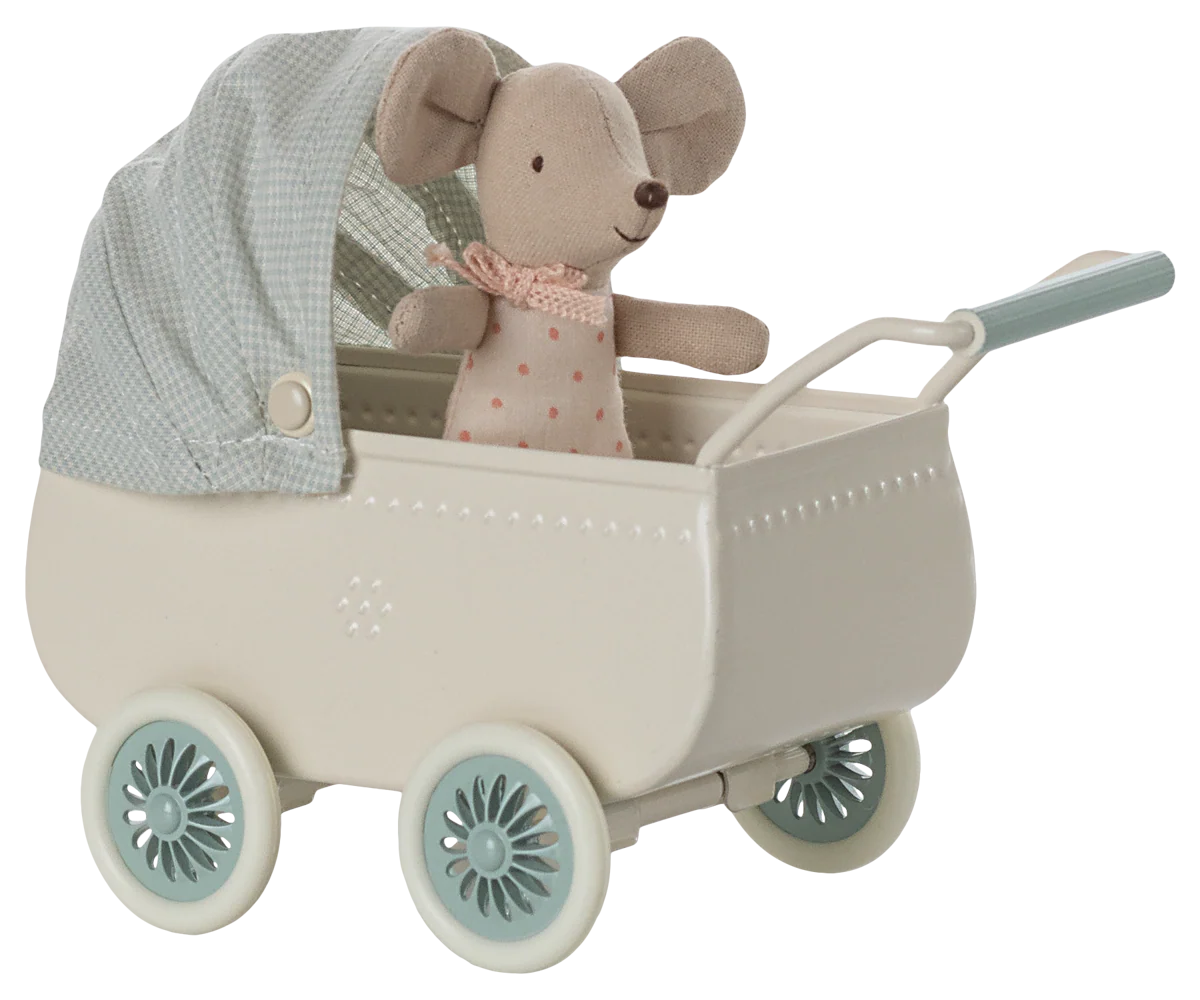 Maileg Pram with Baby Mouse
