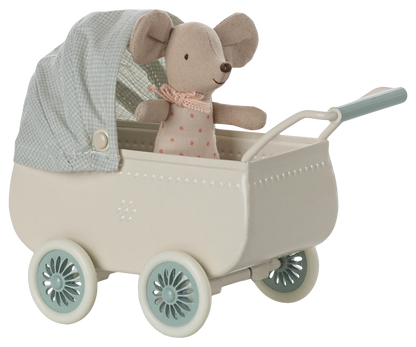 Maileg Pram with Baby Mouse