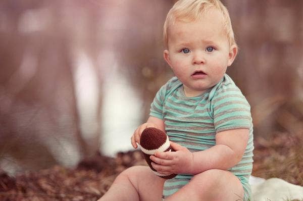 Estella - Organic Baby Toy - Football Rattle (Handmade)