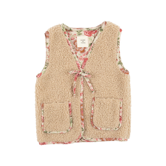 Babe & Tess Teddy Flowers Gilet