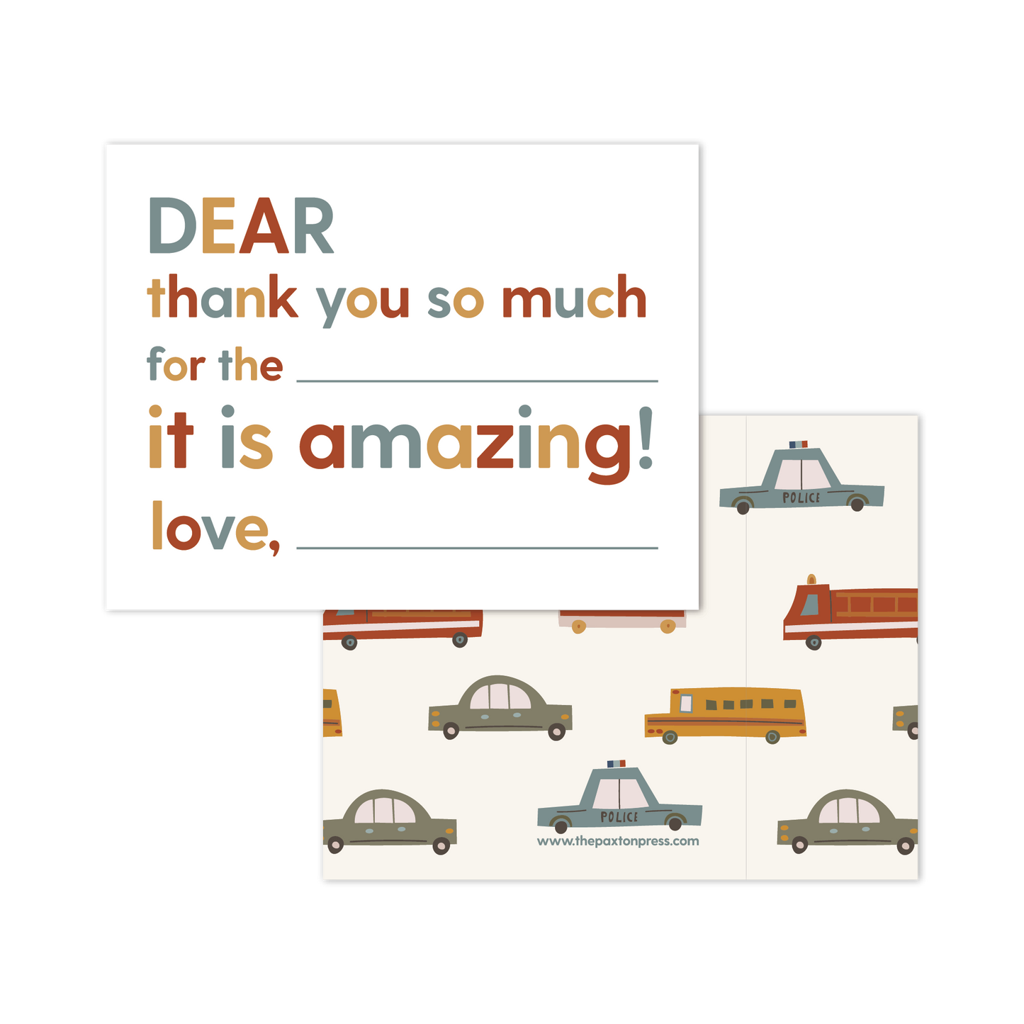 The Paxton Press - Kids Fill-in-the-blank Thank Yous (Multiple Color Options!)