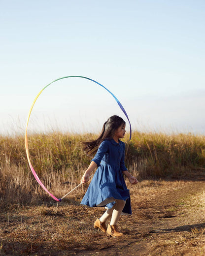 Sarah’s Silks - Rainbow Silk & Wood Streamer - Wand for Pretend Play