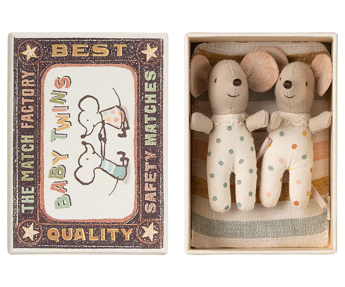 Maileg Baby Twin Mice in Matchbox