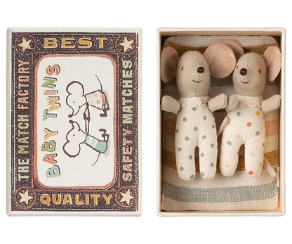 Maileg Baby Twin Mice in Matchbox