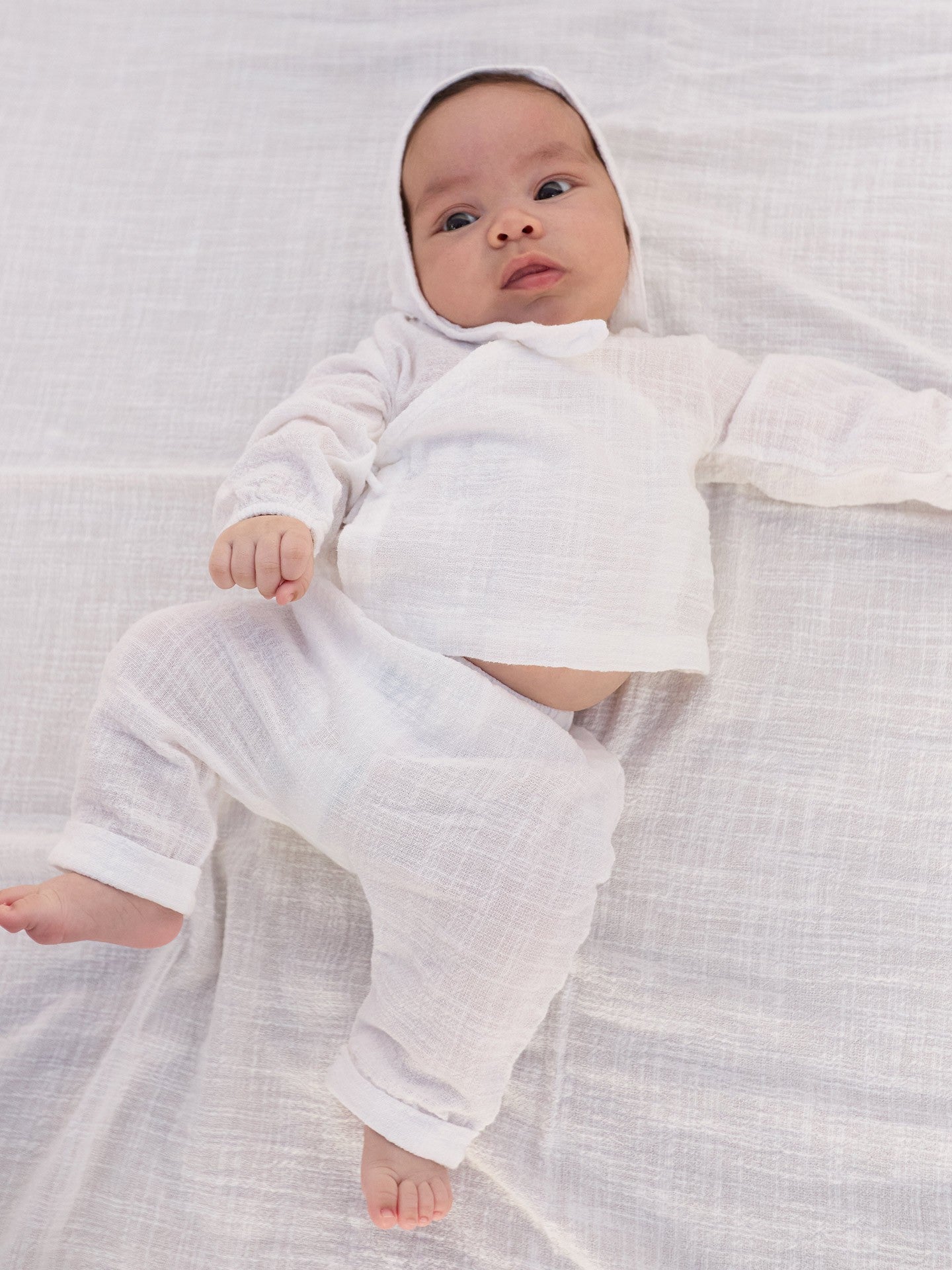 Play up Blouse with wrap opening and Fabric trousers with decorative coconut button set