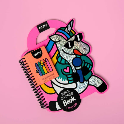 OMY - SUPER COLORING & STICKER BOOK - UNICORN