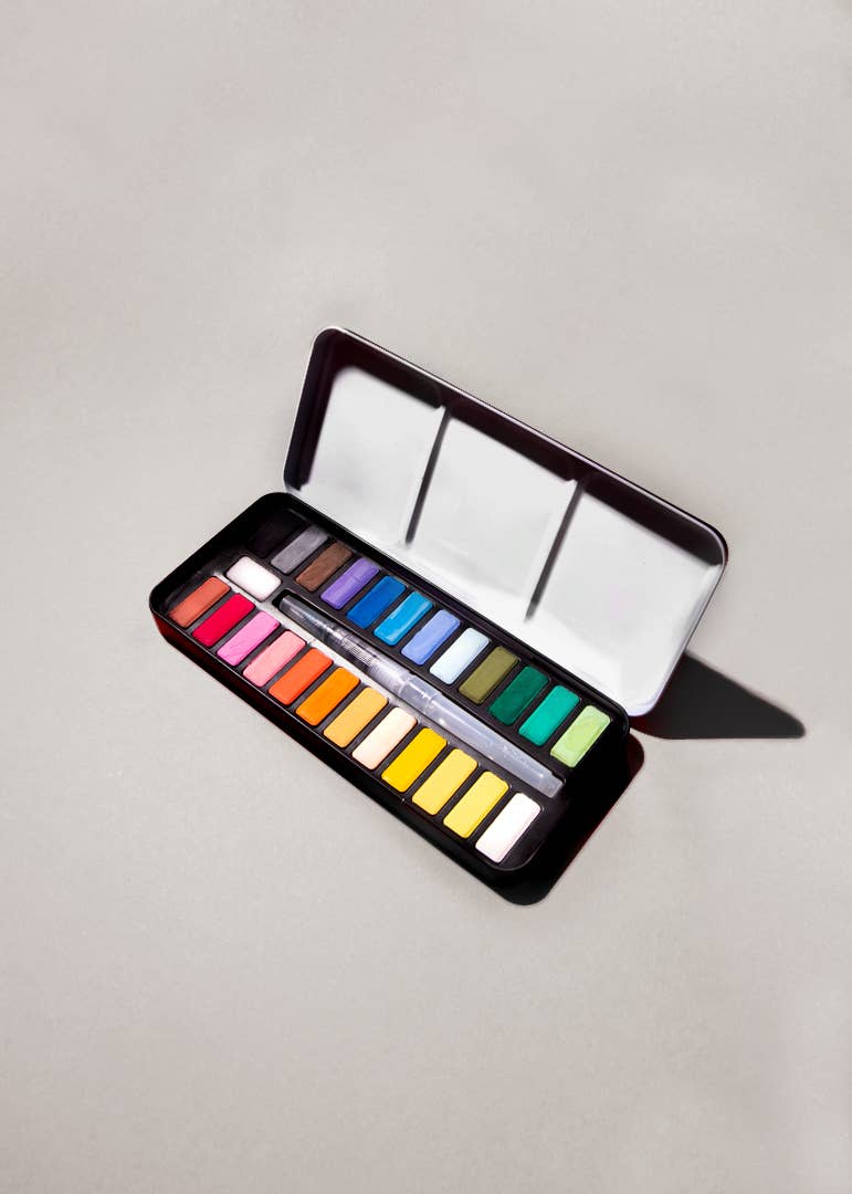 OMY - Watercolor paint set with water brush