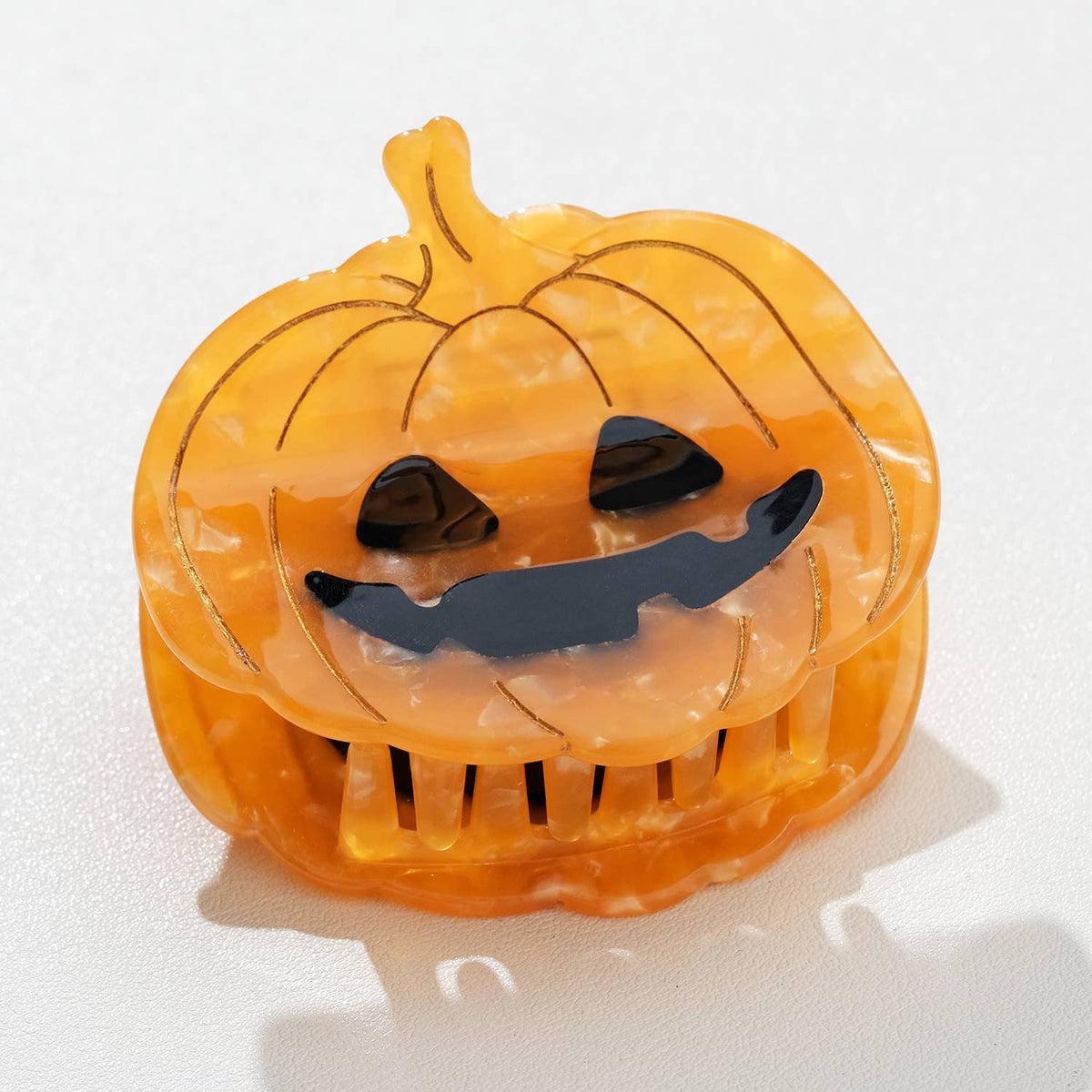 Adorro - Jack O Lantern Pumpkin Claw Clip - Large