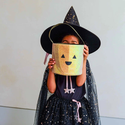 Mimi & Lula Glitter Pumpkin Trick or Treat Bag - Shimmer