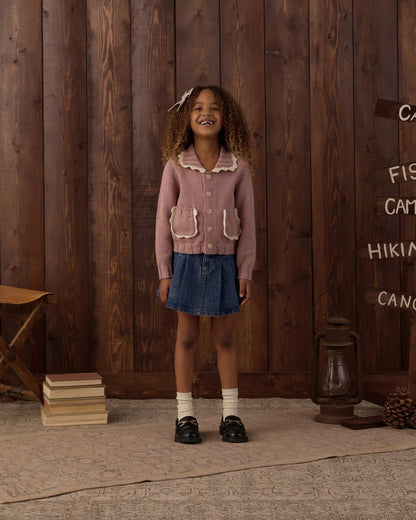 Rylee + Cru Collared Cardigan Rosewood