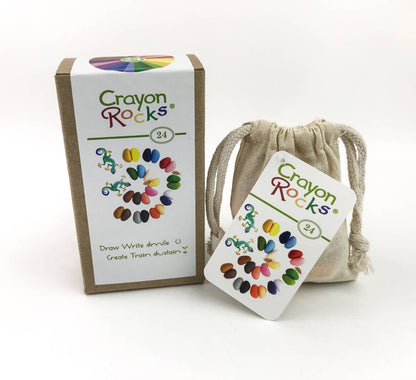 Crayon Rocks -  24 crayon rocks in a muslin bag  -On Sale!! LIMITED TIME!!!