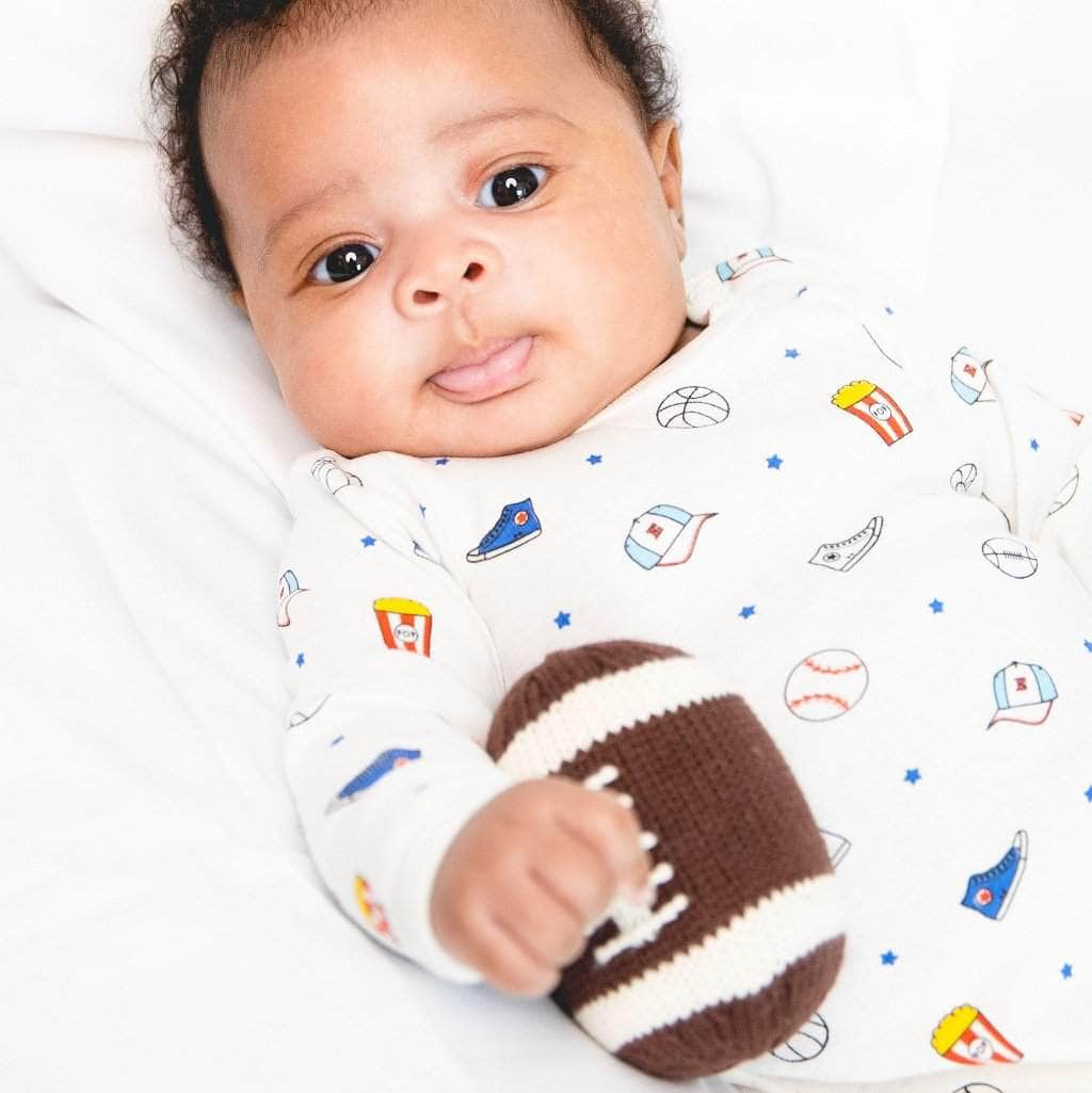 Estella - Organic Baby Toy - Football Rattle (Handmade)