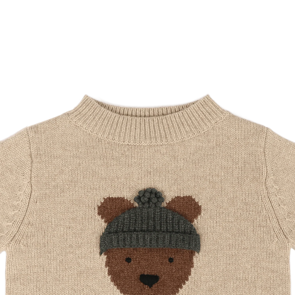 Donsje Denn Merino Wool Sweater Bear Biscotti