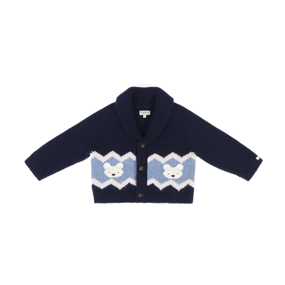 Donsje Kwinten Merino Wool Cardigan Polar Navy